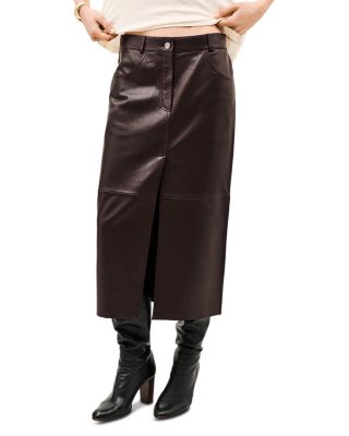 Solene Leather Pencil Skirt