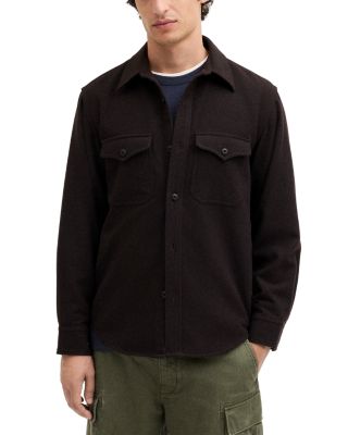 Wool Blend Plaid Pocket Shirt Jacket