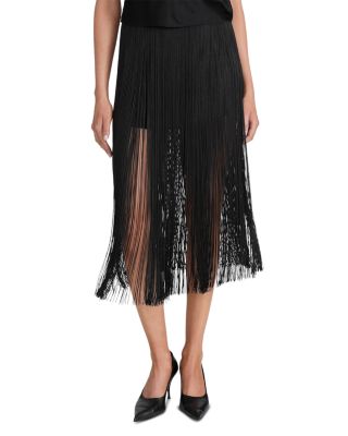 The Fringe Silk Midi Skirt