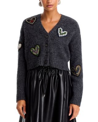 Emily Wool Blend Embellished Cropped Cardigan