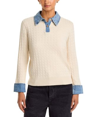 Denim Collared Sweater