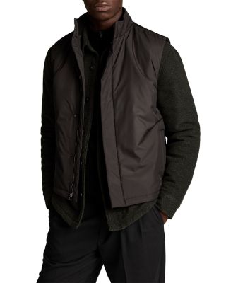 Black Stand Collar Insulated Vest
