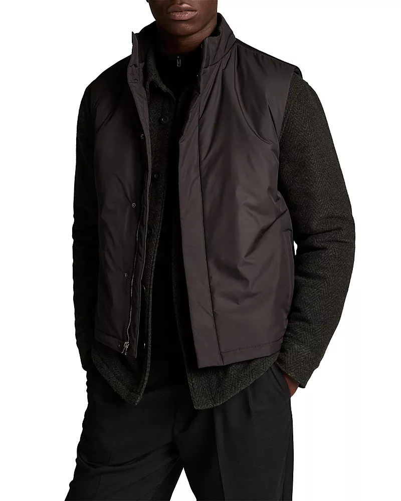 Vince Black Stand Collar Insulated Vest