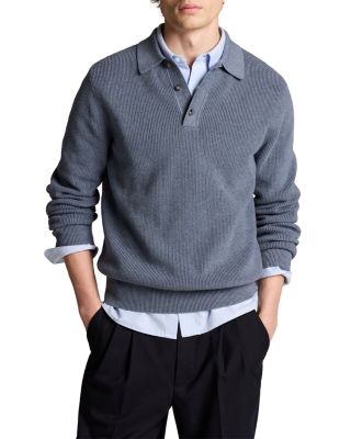 Heirloom Shaker Cotton & Cashmere Polo Sweater