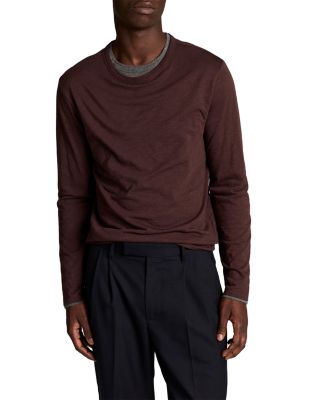 Fine Slub Double Layer Long Sleeve Crewneck Shirt