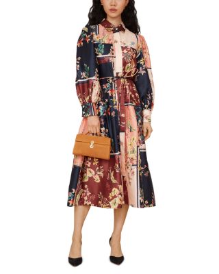 Printed Button Down Midi Shirtdress