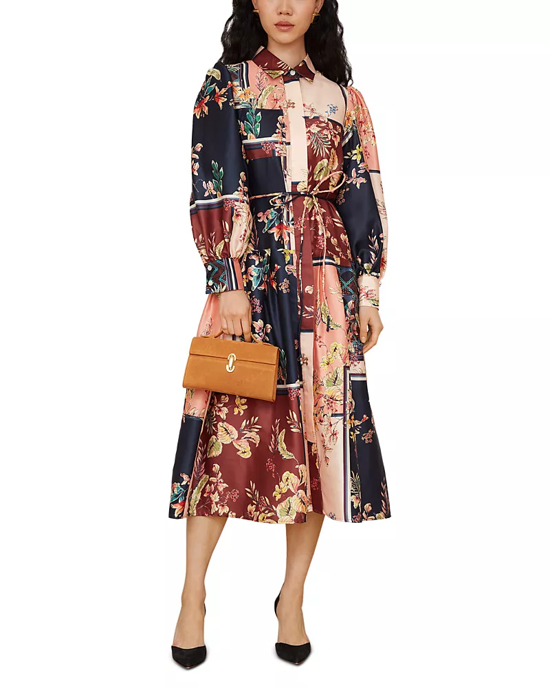 Jovonna London Printed Button Down Midi Shirtdress