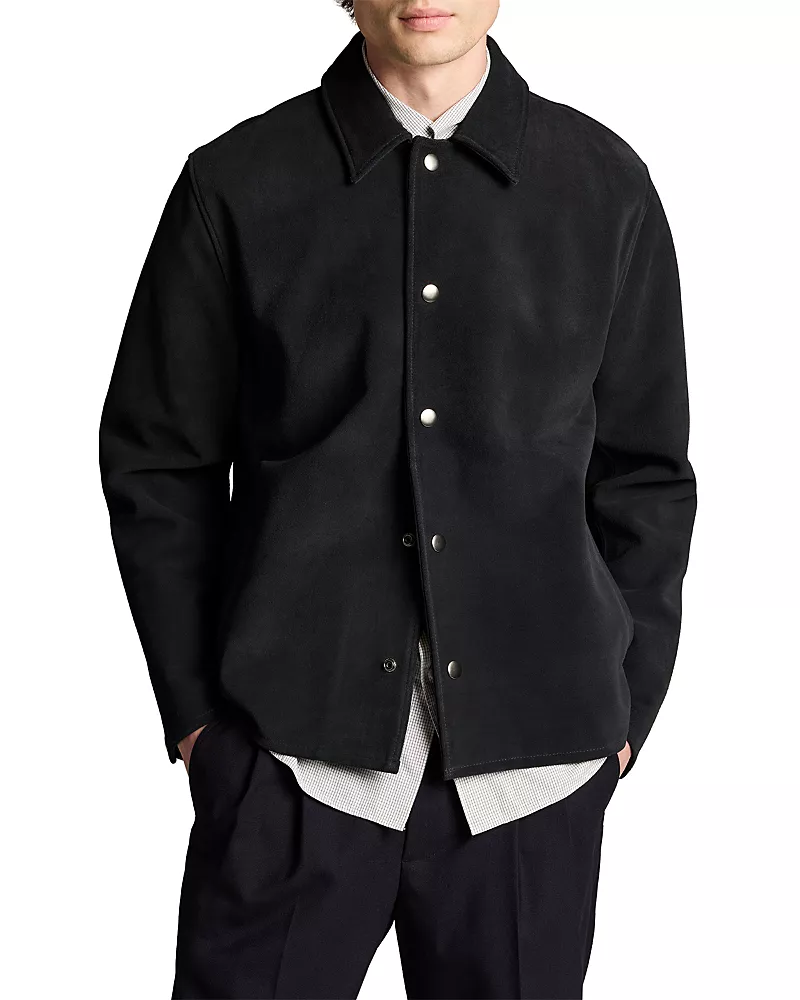 Vince Coastal Split Suede Leather Coaches Jacket