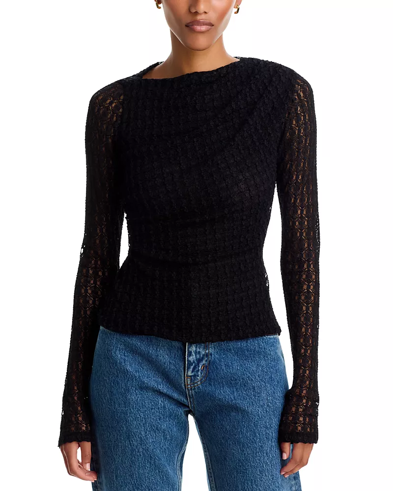 Velvet by Graham & Spencer Vanessa Boat Neck Long Sleeve Top