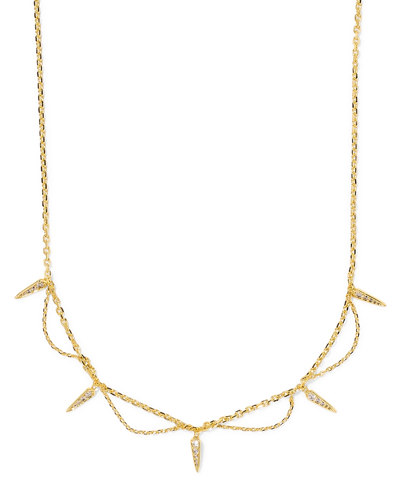 Kendra Scott Fate Crystal Spike Statement Necklace, 16 In Gold