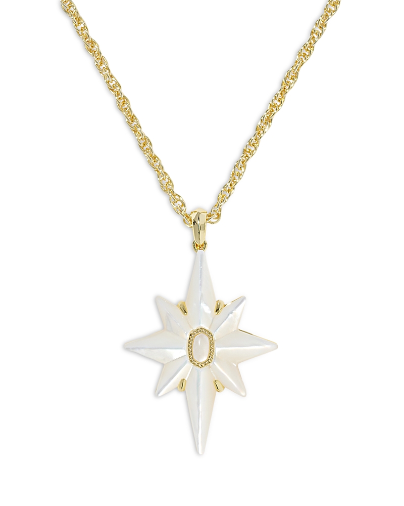 Kendra Scott Fate Mother Of Pearl Star Pendant Necklace, 16 In Gold