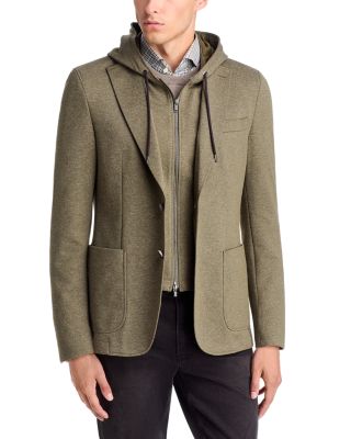 Hanry Slim Fit Jersey Sport Coat with Removable Hood