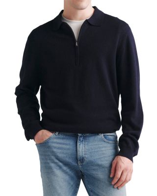 Cotton & Cashmere Quarter Zip Polo Sweater