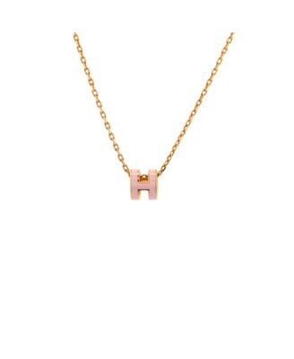 Mini Pop H Pendant Chain Necklace Metal and Enamel, 16"
