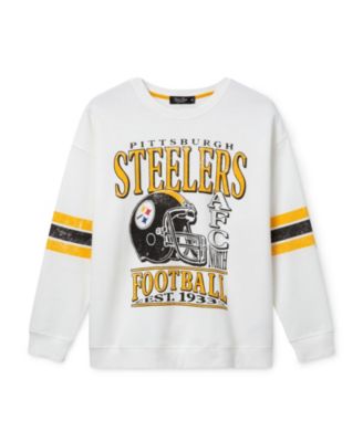  Women's NFL Pittsburgh Steelers Oversized Striped Fleece