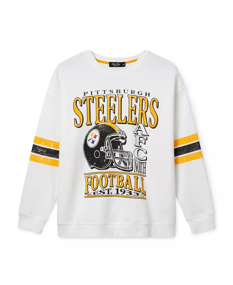 Junk Food Clothing Women's Nfl Pittsburgh Steelers Oversized Striped Fleece