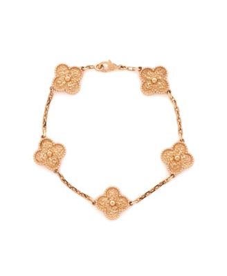  Vintage Alhambra 5 Motifs Bracelet 18K Rose Gold