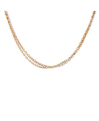  Trinity Chain Necklace 18K Tricolor Gold, 16.5"