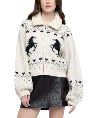 Fair Isle Zip Up Cardigan