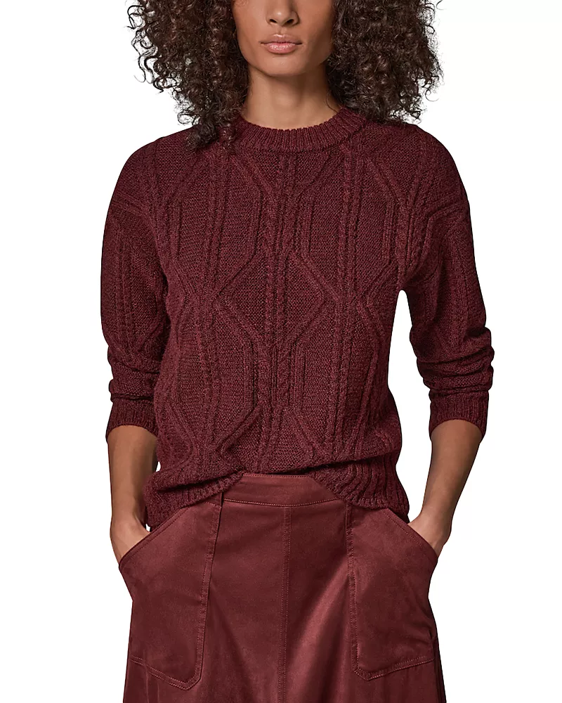 Donna Karan Weekend Oversized Crewneck Cable Knit Sweater