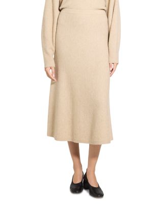 Flare Wool Blend Knit Skirt