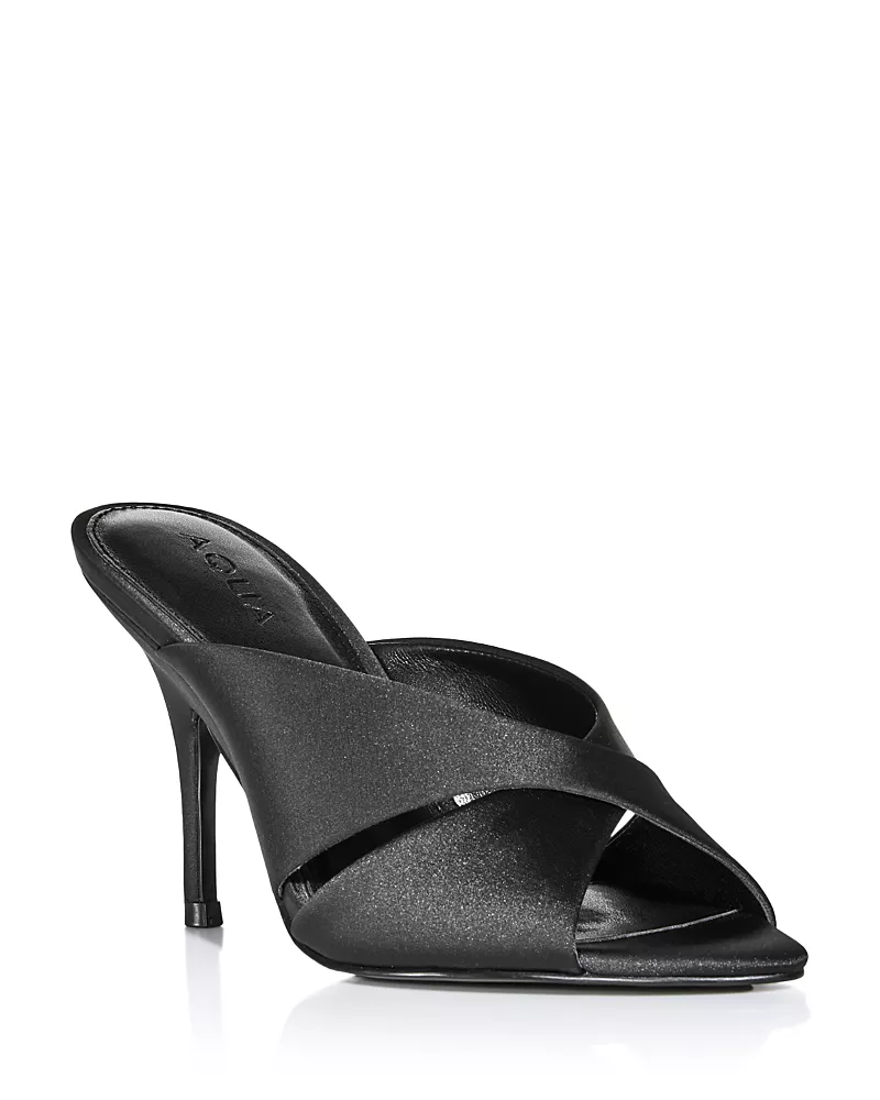 Aqua Women's Penny Satin Stiletto Sandals - Exclusive
