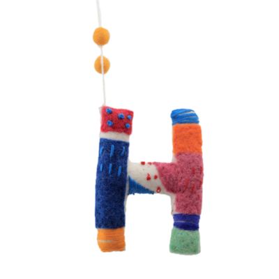 Felt Tie Dye Embroidered Hanging H Ornament  