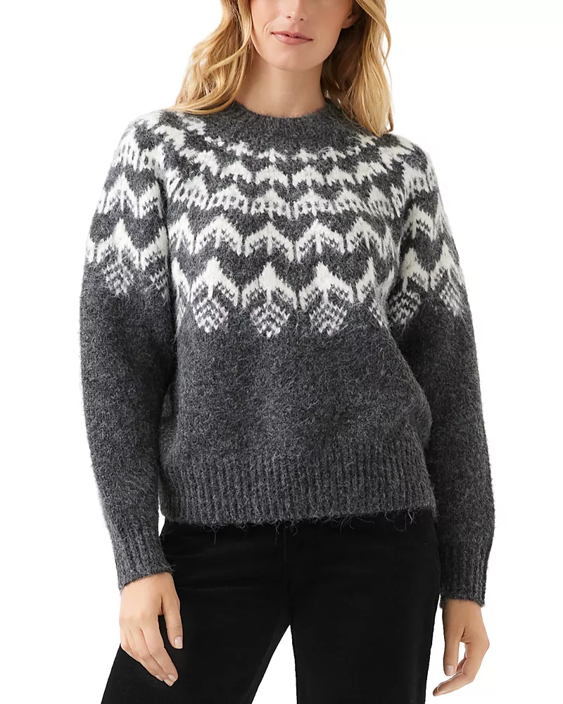Karen Kane Jacquard Crewneck Fair Isle Sweater