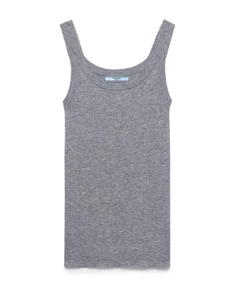 NEW! Prada Ribbed Knit Cashmere Tank Top by Bloomingdale's