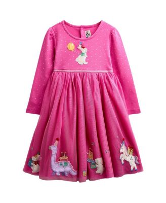 Girls' Long Sleeve Applique Tulle Dress - Baby, Little Kid