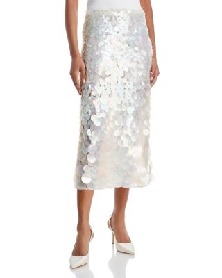 Maeve Paillette Low Rise Mid Length Slip Skirt