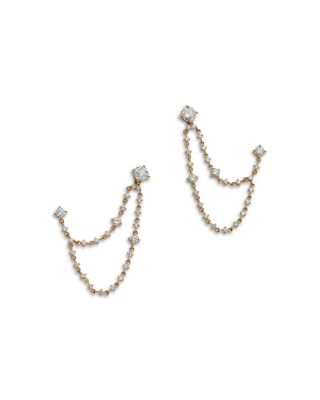 Bloomingdale's Fine Collection Diamond Round-Cut Chain Drop Earrings in 14K Yellow Gold, 1.30 ct. t. w.