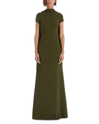 Cape Overlay Cap Sleeve Gown