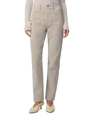 The Margot Slim Faux Suede Jeans in Dove Grey