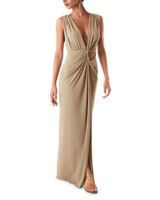 ViX Paula Hermanny Tuca V Neck Side Cutout Long Dress