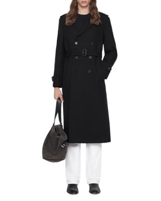 Wool & Cotton Herringbone Trench Coat