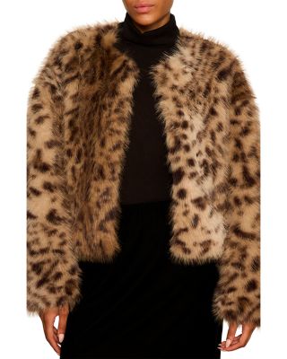 Everest Collarless Faux Fur Jacket