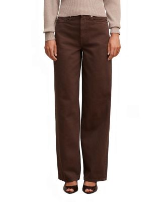  Women's Gia High Rise Wide Leg Jeans in Chocolate