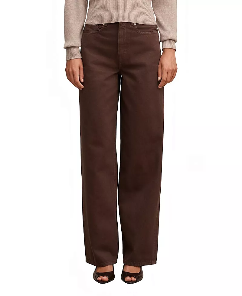 Ever New Women's Gia High Rise Wide Leg Jeans in Chocolate