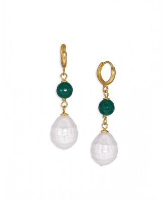  Women's Dawn Pearl Huggie Earrings