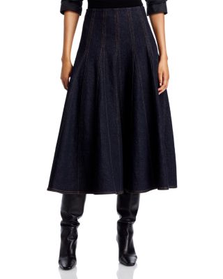 Cia High Waisted Denim Midi Skirt