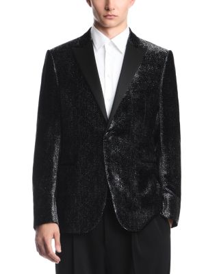 Velvet Micro Pattern Tuxedo Jacket