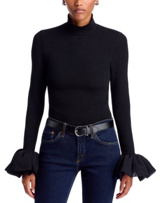 Rosetta Ruffle Trim Turtleneck