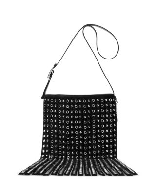 Nolita Leather Embellished Fringe Crossbody Bag