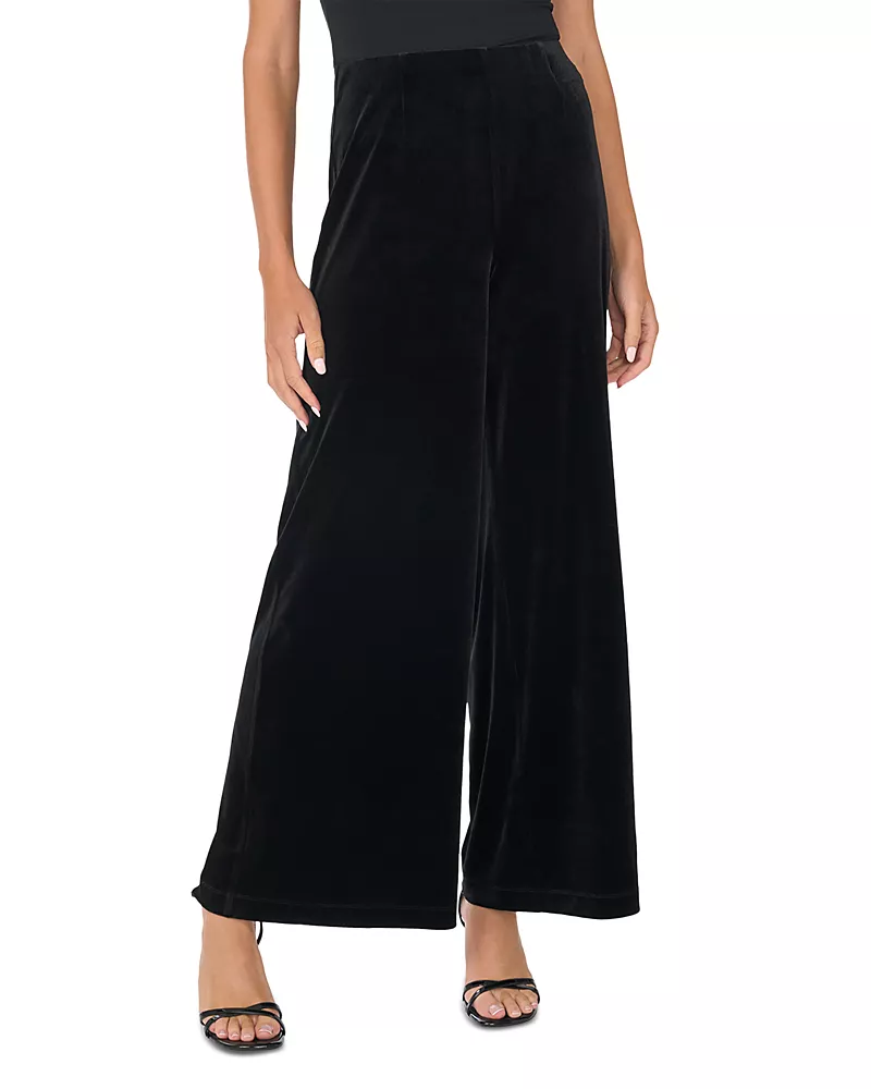 CeCe High Rise Wide Leg Velvet Pants