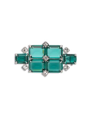 White & Green Crystal Pin