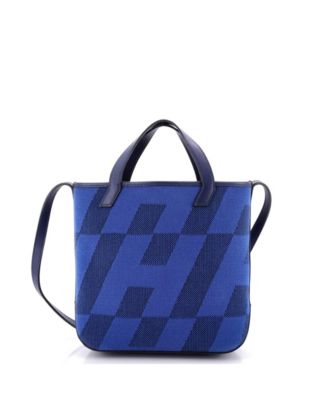 27 Cabas H en Biais Tote Canvas with Leather