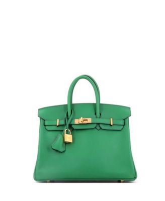 Birkin 25 Handbag Green Swift with Gold Hardware