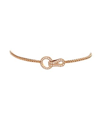  Agrafe Wheat Chain Bracelet 18K Gold with Diamonds