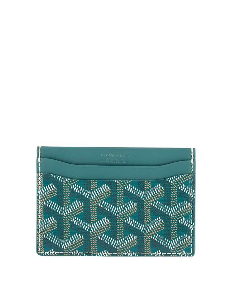 Pre-owned Pre-owned Goyard Goyard Saint Sulpice Card Holder Coated Canvas In Green